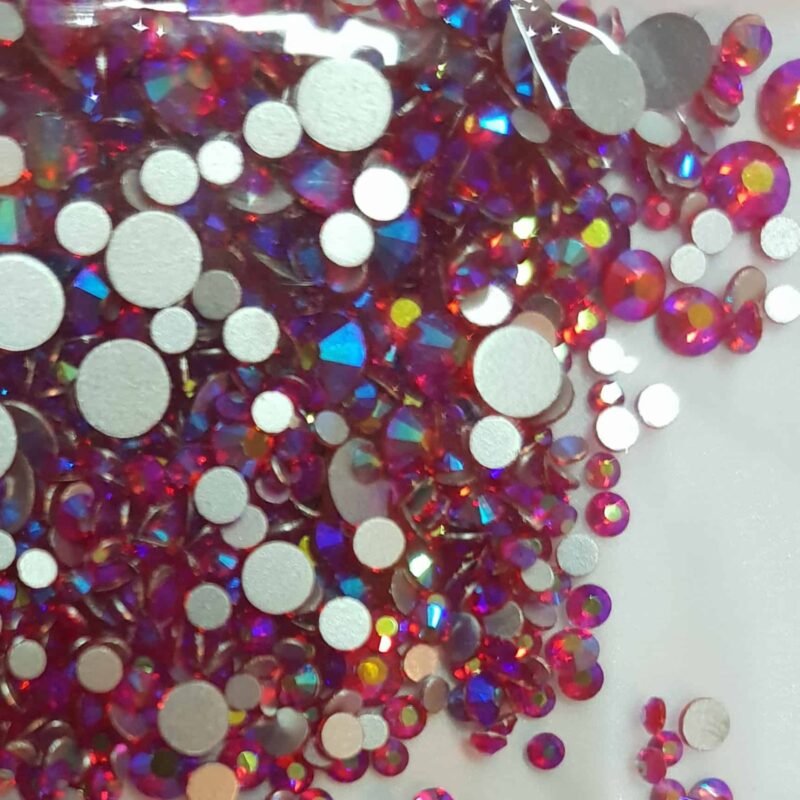 Strass varie misure Fucsia olografico