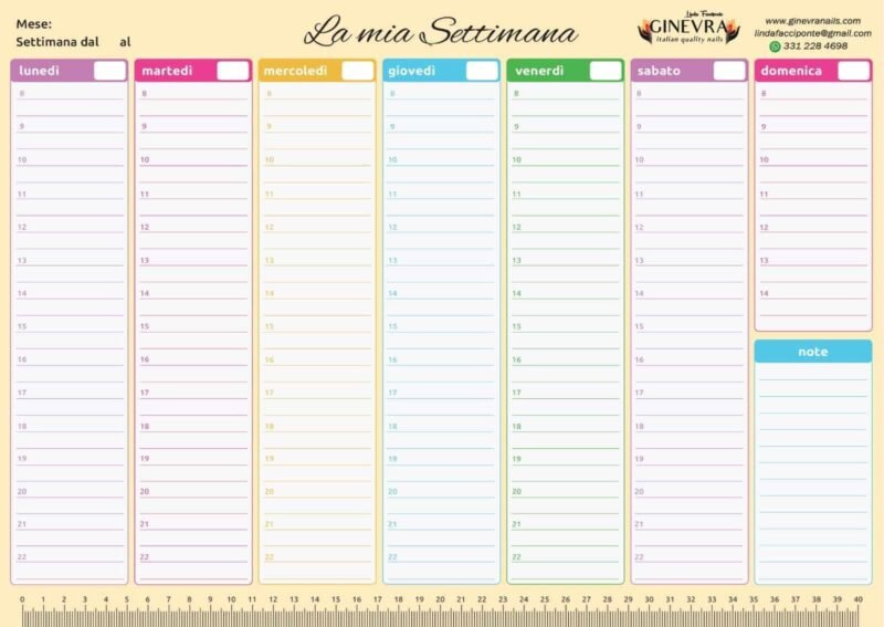 Planning perpetuo settimanale A3